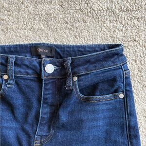 Quince Stretch High Rise Wide Leg Jeans Midnight Blue 25